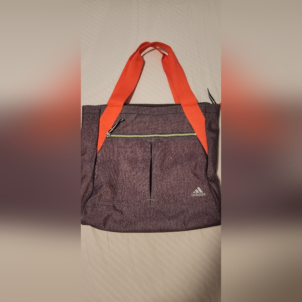 Adidas Gray Tote Bag with Pink Straps